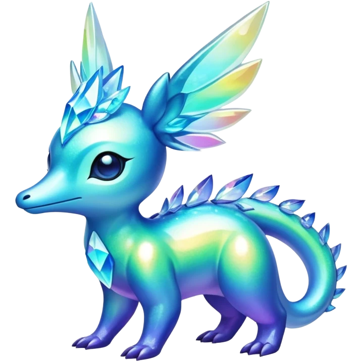 Shiny Exotic Colorful Amaura-Aurorus-Fakémon-hybrid-creature (full body)  emoji