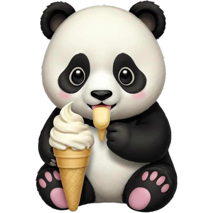 Panda eating ice cream emoji