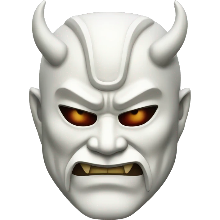 White oni mask samurai emoji