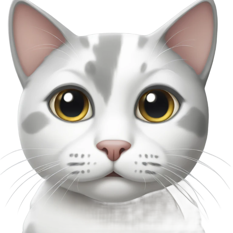 Gray and white cat emoji
