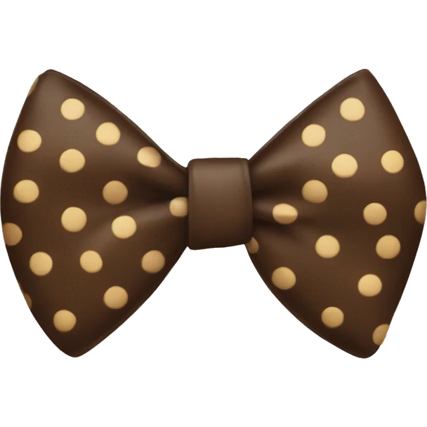A brown bow with dots emoji