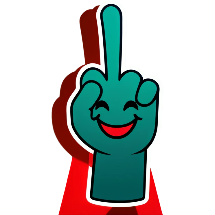 Smile face middle finger  emoji