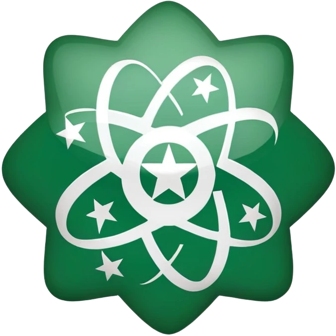 Pakistan flag with atom symbol representing nuclear capability emoji