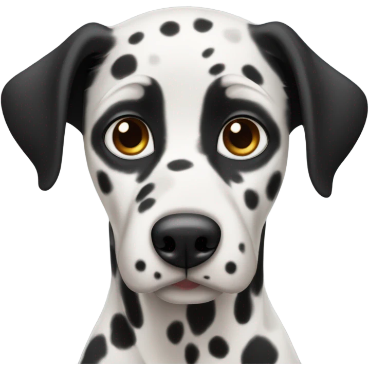 a Dalmatian with brown eyes and all black ears emoji