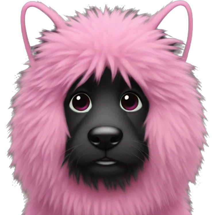 Pink furry black emoji