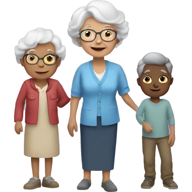 Grandma with a boy and girl emoji