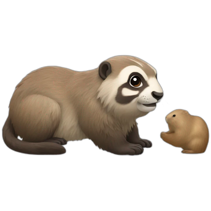 Louttre qui fait un câlin au une marmotte emoji