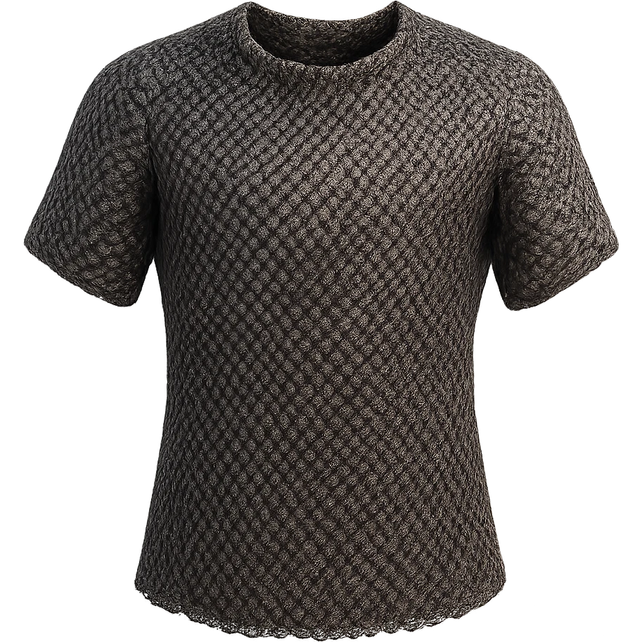 highly detailed realistic metallic chainmail body armour shirt inspired by RuneScape chainbody, no plate or extra armor, just the chainmail shirt emoji