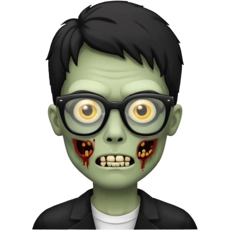 zombie with black glasses emoji