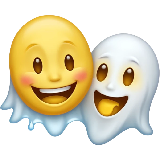 Emojis qui rigole fusionné avec l’emojis fantôme 👻 emoji