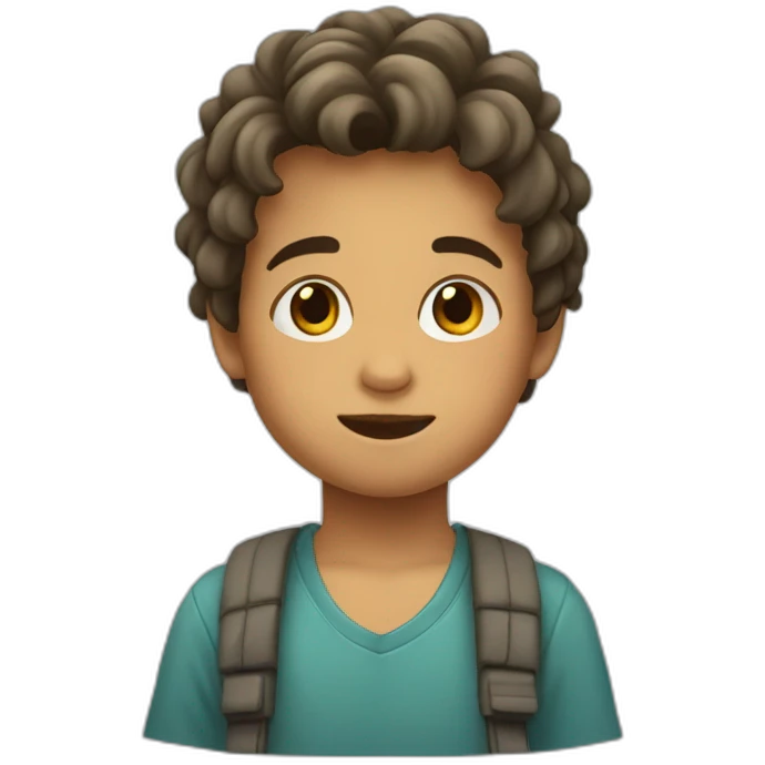 Niño con pelo de ongo emoji