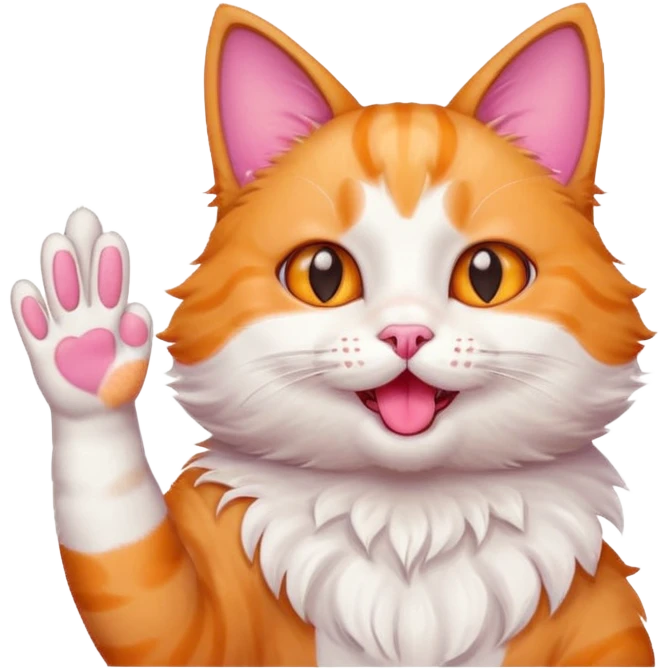 the cat waves his hand emoji