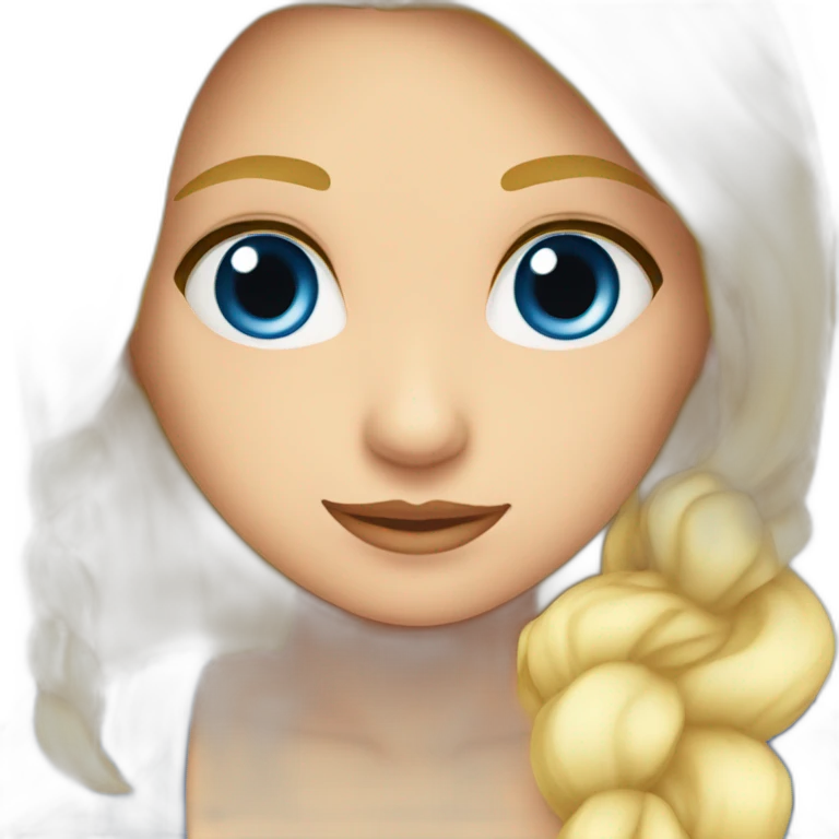 Una princesa rubia ojos azules y pelo largo  emoji