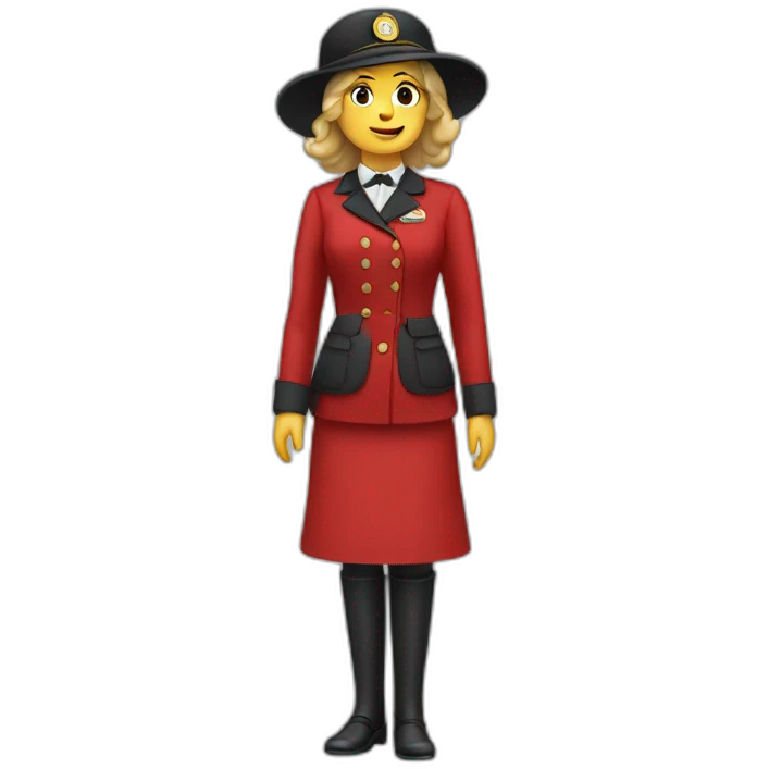 railways stationmaster lady in red emoji