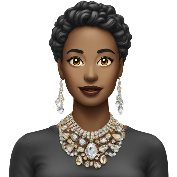 Hyper Realistic beautiful lady wearing expensive jewelry emoji