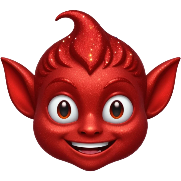 red glitter smilling imp emoji