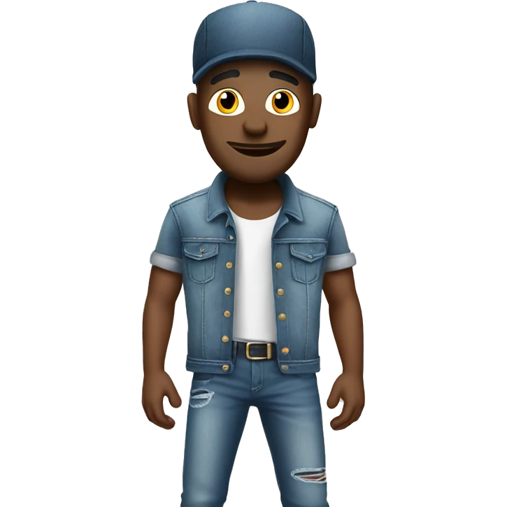 cool dude in denim style no background  emoji