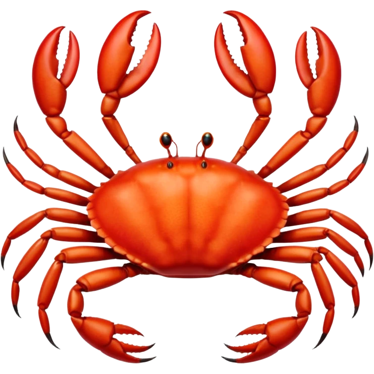 A live crab with only eight legs and two pincers emoji