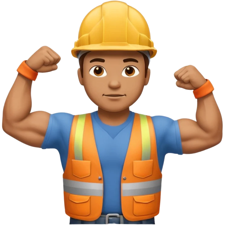 construction worker flexing his muscles emoji
