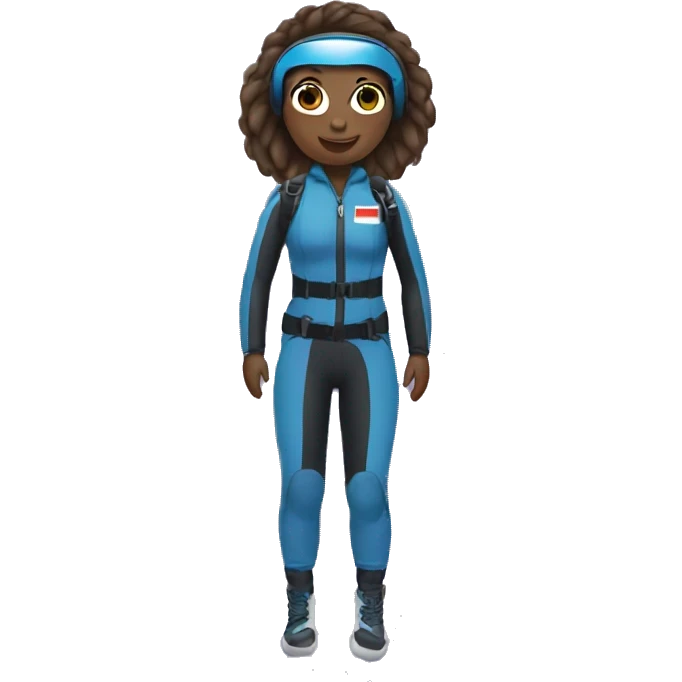 girl with skydive suit emoji
