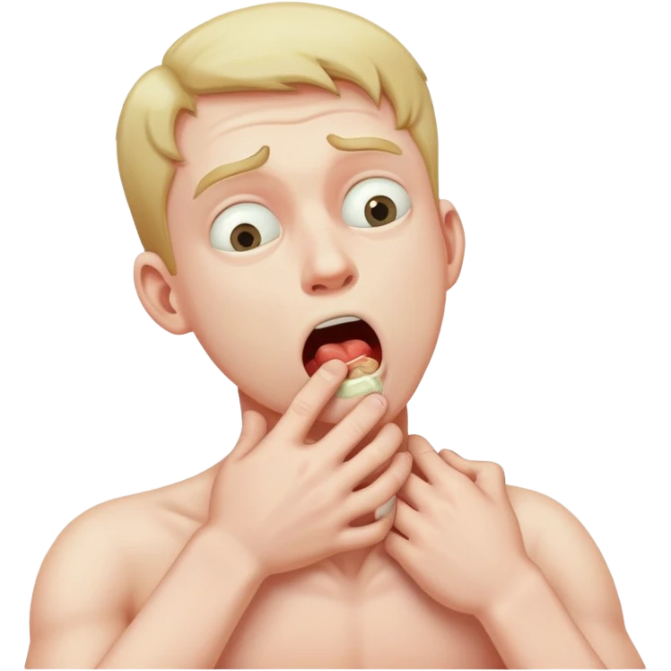 Guy choking himself out emoji
