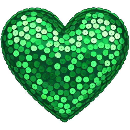 green sequin heart emoji