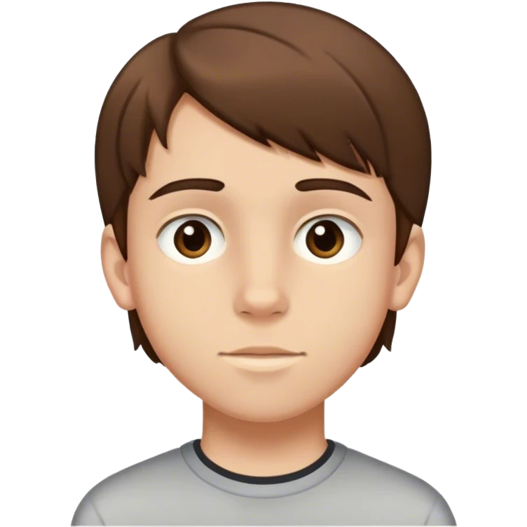 Chico 15 años pelo liso marrón  emoji