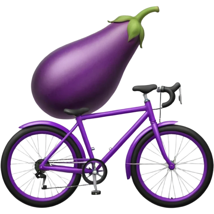 An egg plant on a bike  emoji