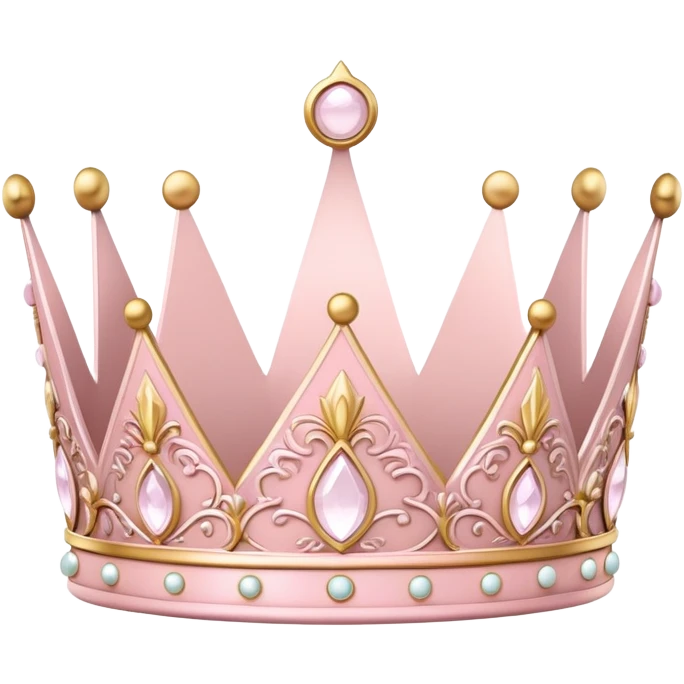 White and pastel pink crown emoji