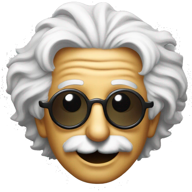 albert einstein dark sun glasses smiling emoji