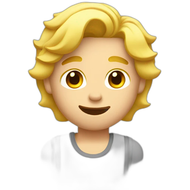 Muscler boy with blond hair hold Question mark  emoji
