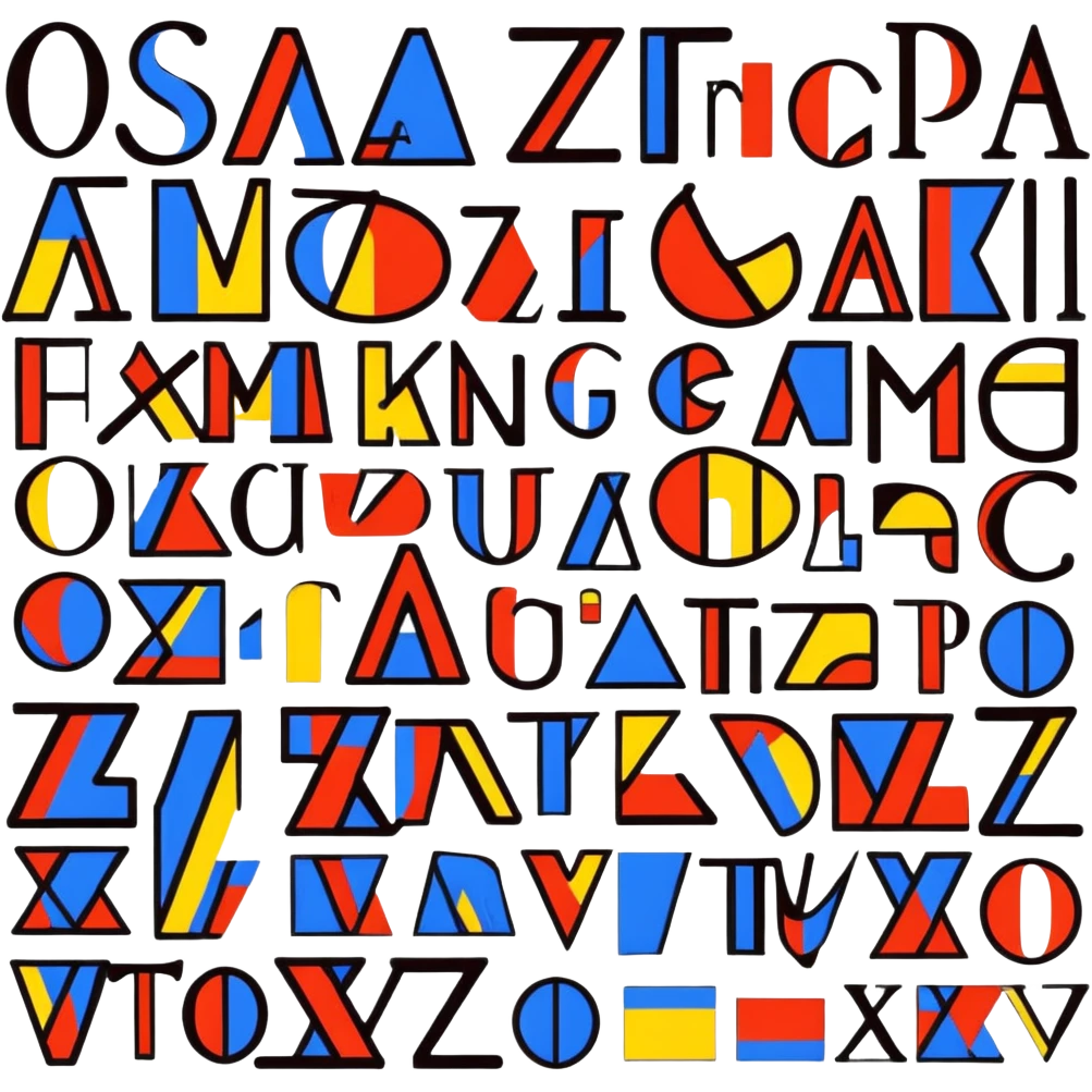 Colorful Russian alphabet letters emoji