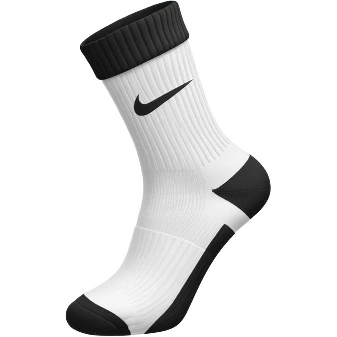 white sock, with black nike logo socks emoji