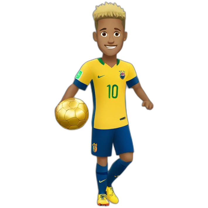 Neymar with golden ball emoji