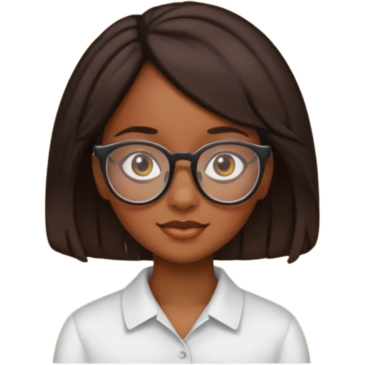 IT black girl with glasses emoji