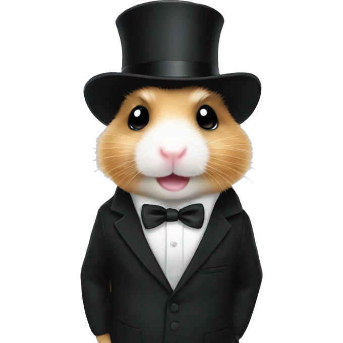 A Hamster in a black suit  emoji