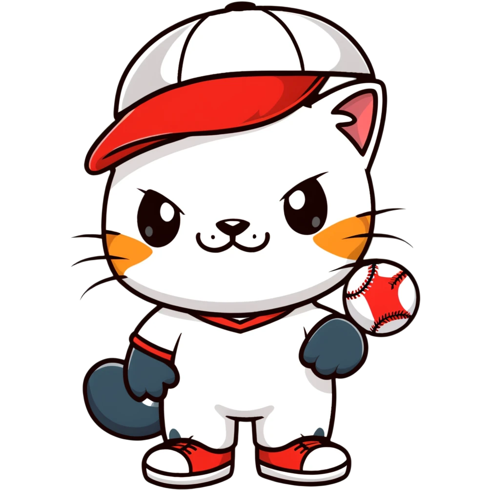 Cat with baseball cap emoji