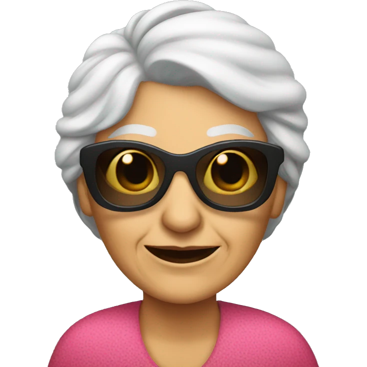 elderly woman wearing sunglasses emoji