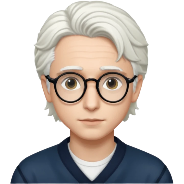 timothee chalamet with white hair and glasses emoji