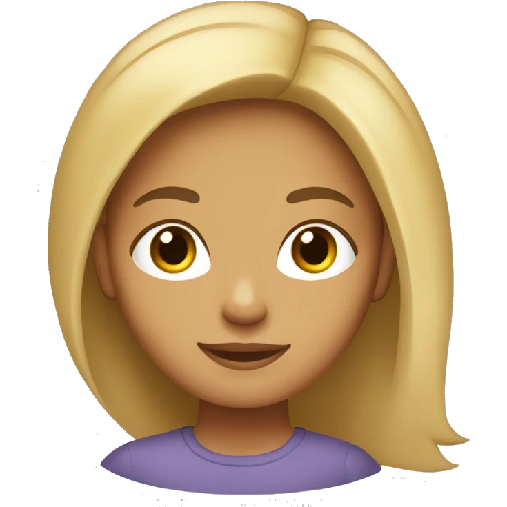 CHICA JOVEN DE PELO CASTAÑO CLARO  emoji