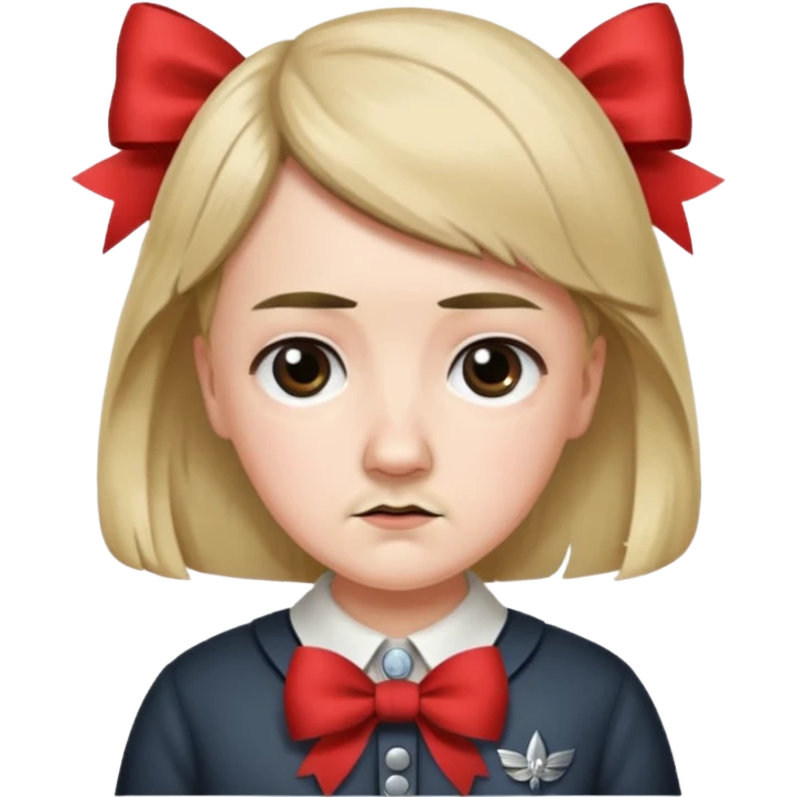 Adolf Hitler Like a girl hair with a bow emoji