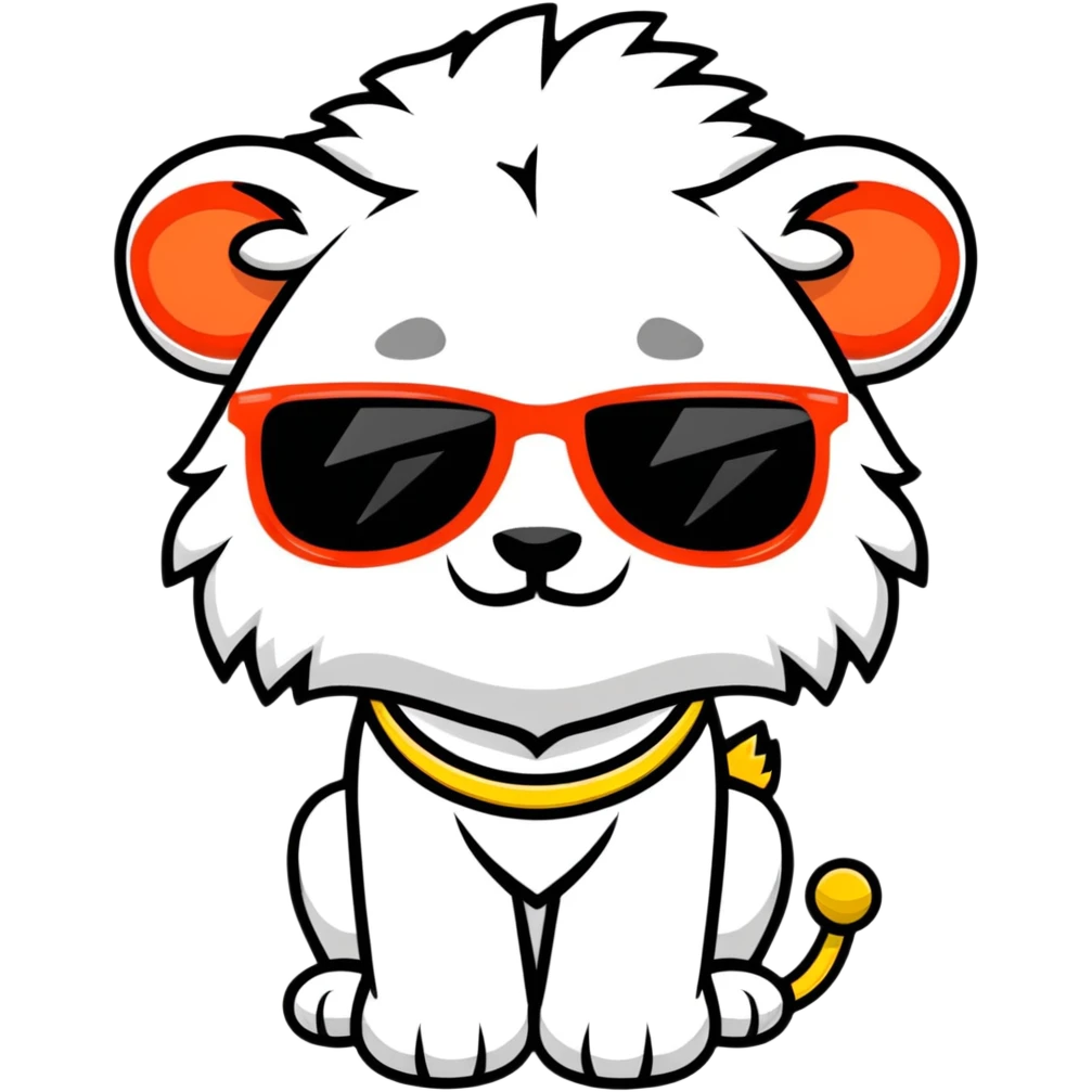cool lion with sunglasses emoji