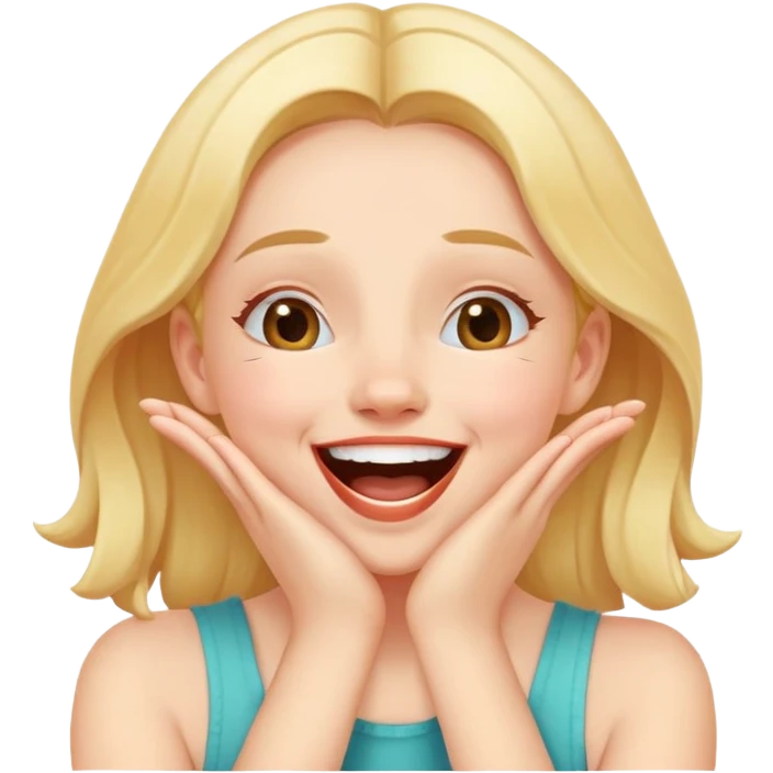Girl laughing with hands on mouth  emoji