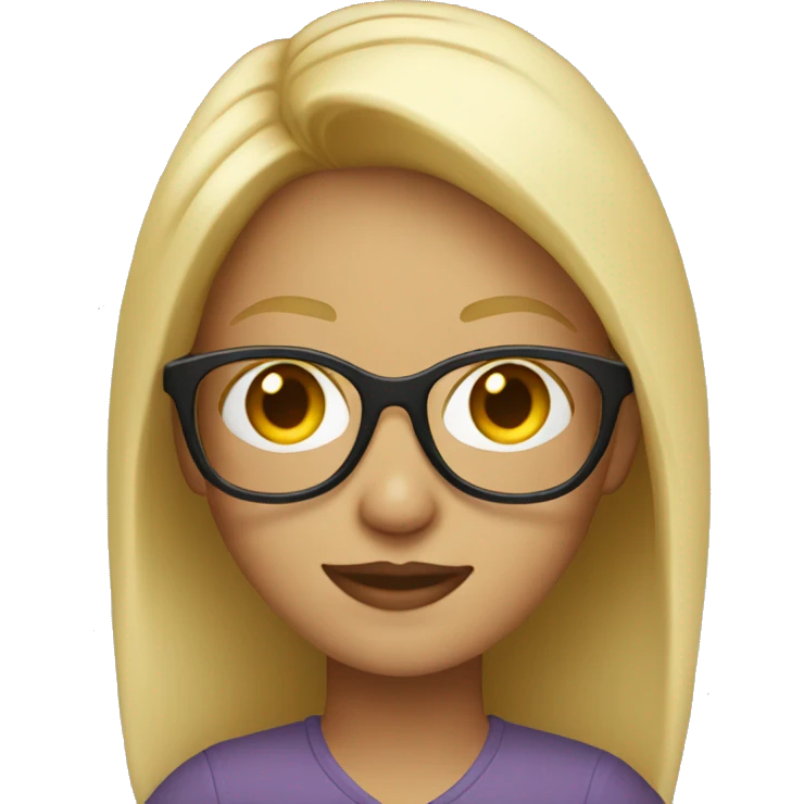 Blonde Girl with wearing light glasses emoji