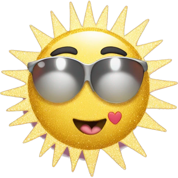 Sparkly sun blowing a kiss emoji