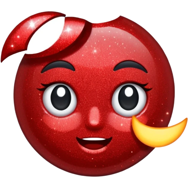 red glitter X emoji