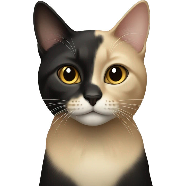 black and beige cat emoji