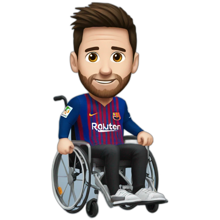 messi with no legs in a wheelchair emoji