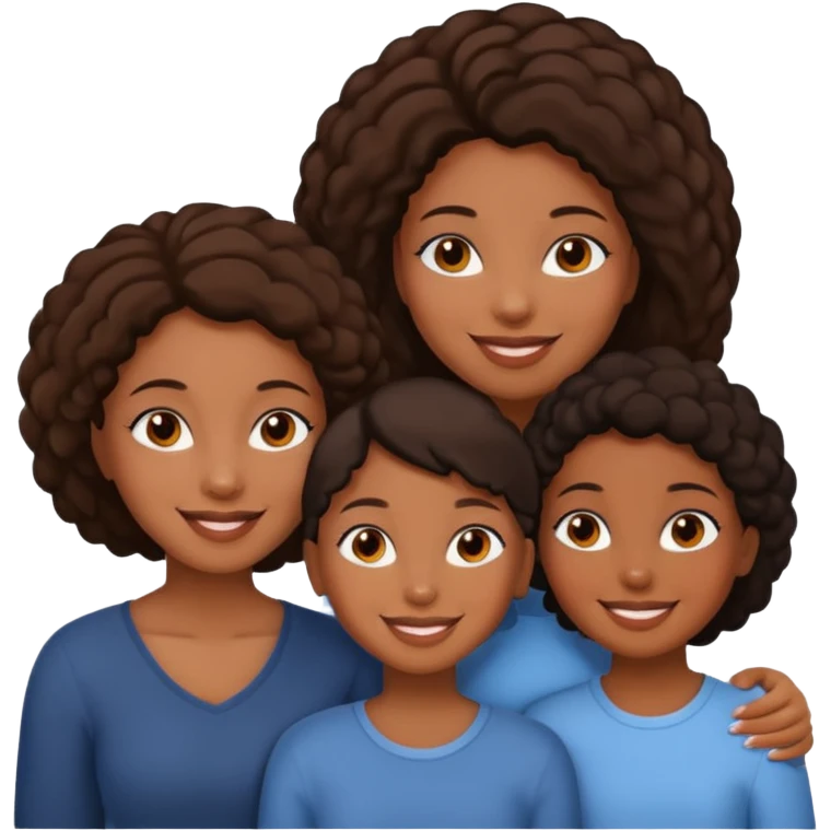 Two black girls and a mom emoji