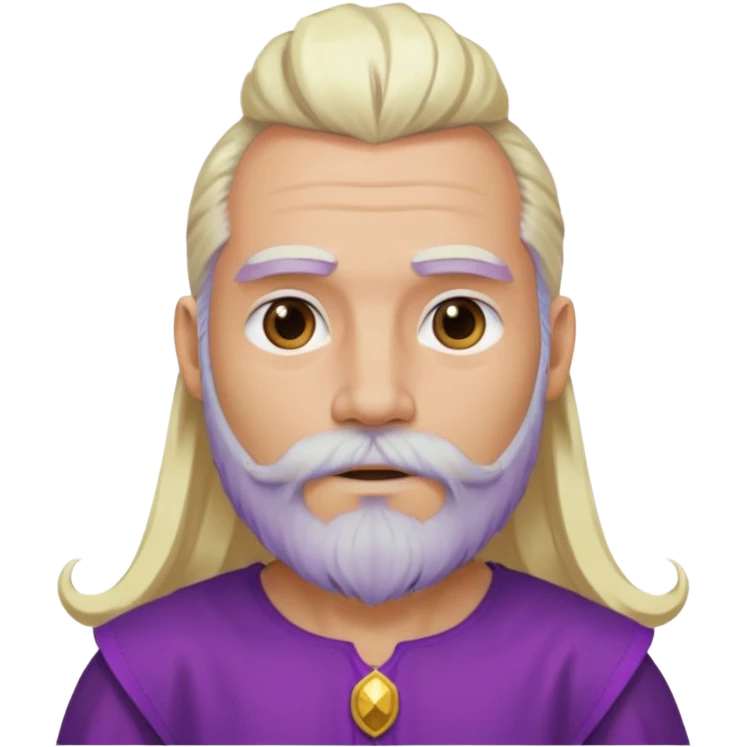Jupiter from Olympus Gods with long platinum blonde hair and beard, purple tunic emoji